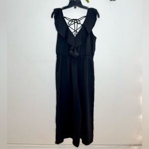 Molly Bracken Ruffle Collar Wide Leg Jumpsuit